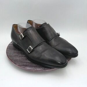 Magnanni Dress Shoes Mens 10.5 Double Monk Strap Leather Black Dress Shoes Spain